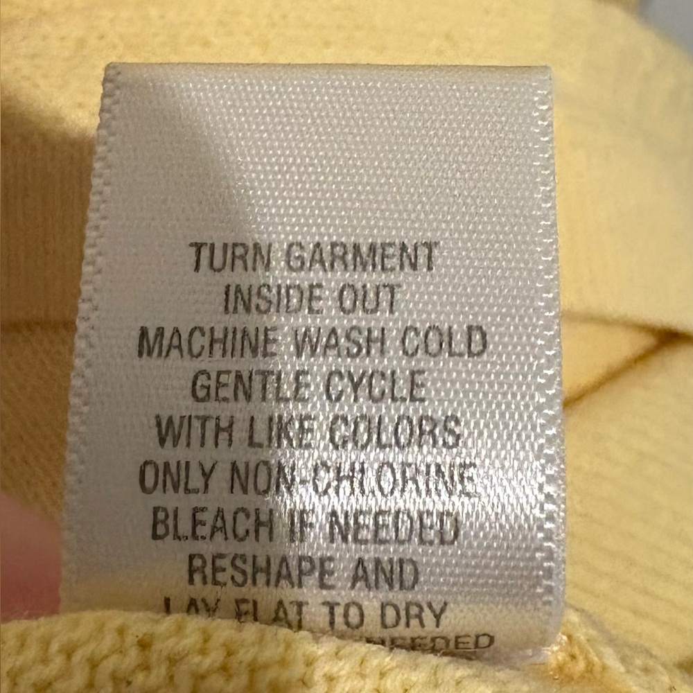 CJ Banks Soft Yellow Button-Front top / light sweater (3X) - Picture 6 of 7
